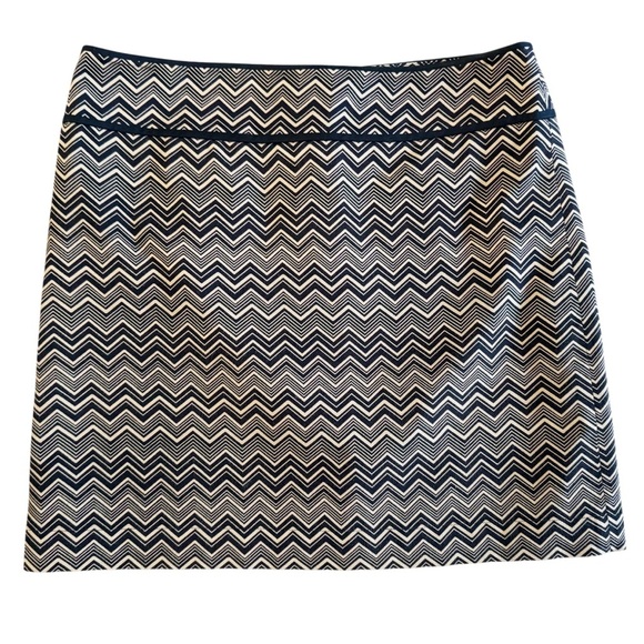 LOFT Ann Taylor Chevron Pattern brown mini Skirt size 8 office siren preppy 991 - Picture 1 of 10